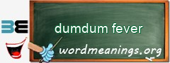 WordMeaning blackboard for dumdum fever